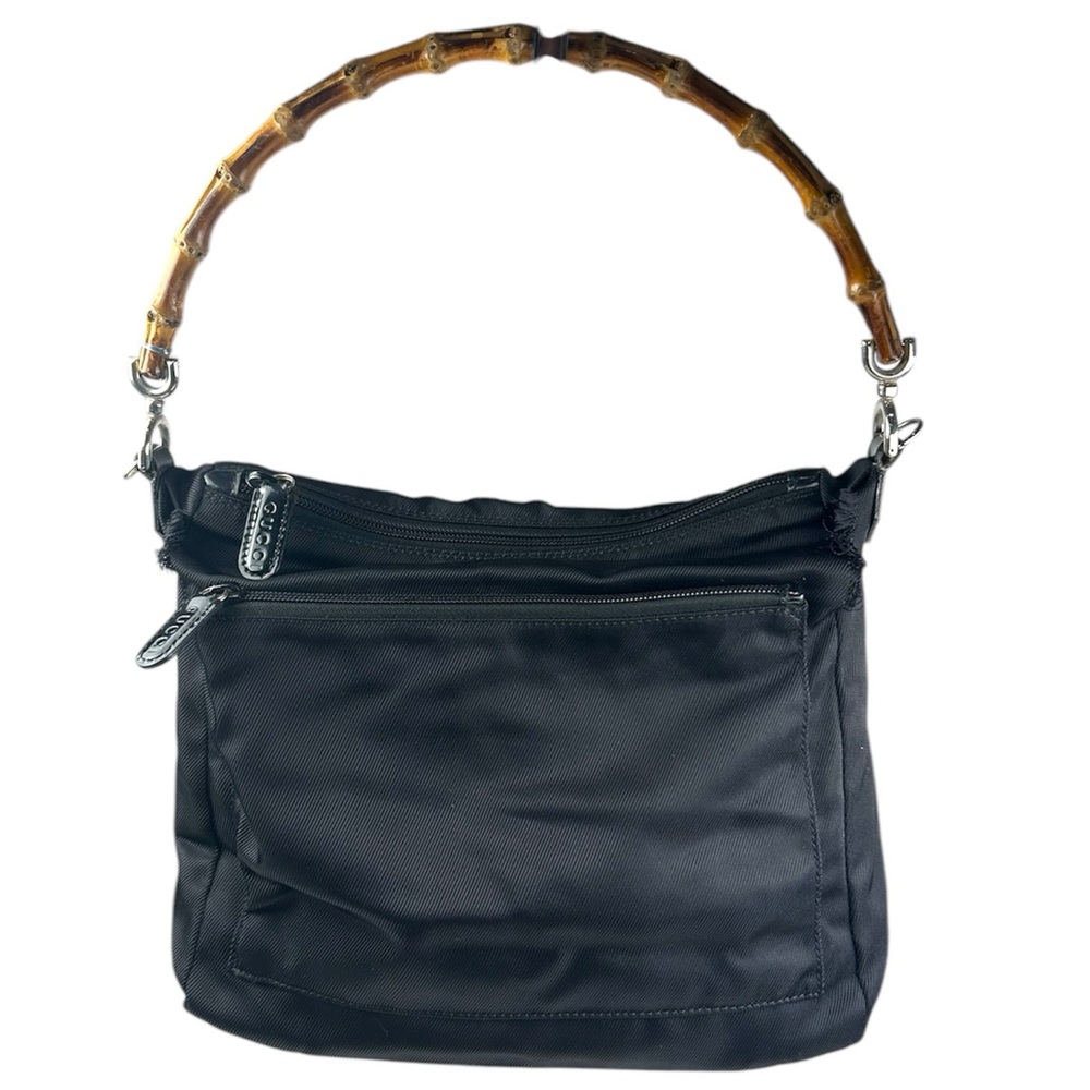 Gucci Black Shoulder Bag with Bamboo Handle